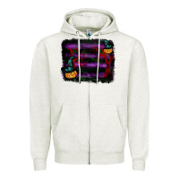 Halloween Witch Hat Backround Zipper Hoodie | Teevron