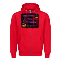 Red halloween witch hat backround Zipper Hoodie - RanaPortraitStore