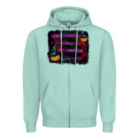 Seafoam halloween witch hat backround Zipper Hoodie - RanaPortraitStore