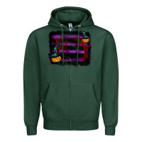 Sports Green halloween witch hat backround Zipper Hoodie - RanaPortraitStore