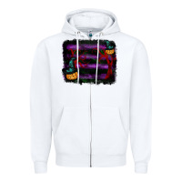 White halloween witch hat backround Zipper Hoodie - RanaPortraitStore