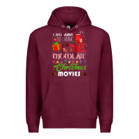 Burgundy i just want to drink hot chocolate watch christmas movies premium Premium Hoodie - baoMotion