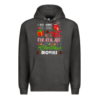 Charcoal Heather i just want to drink hot chocolate watch christmas movies premium Premium Hoodie - baoMotion
