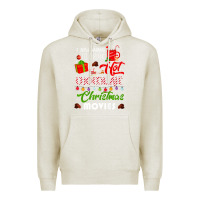 Oatmeal Heather i just want to drink hot chocolate watch christmas movies premium Premium Hoodie - baoMotion