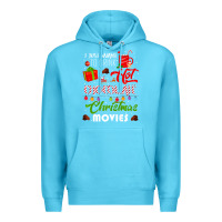 Ocean Blue i just want to drink hot chocolate watch christmas movies premium Premium Hoodie - baoMotion