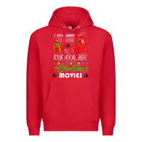 Red i just want to drink hot chocolate watch christmas movies premium Premium Hoodie - baoMotion