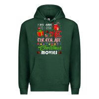 Sports Green i just want to drink hot chocolate watch christmas movies premium Premium Hoodie - baoMotion