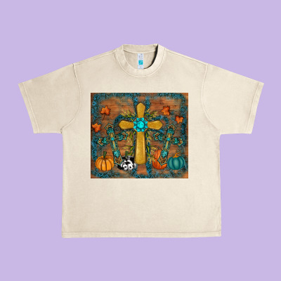 Fall Cross Tumbler Urban Heavy Tee Designed By Ranaportraitstore