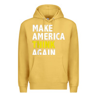 Antique Gold Make America Think Again Funny Elections President Politics Premium Hoodie - baoMotion