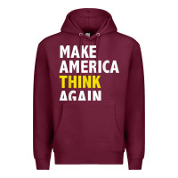 Burgundy Make America Think Again Funny Elections President Politics Premium Hoodie - baoMotion