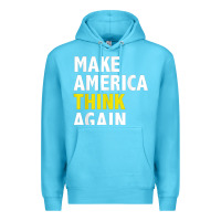 Ocean Blue Make America Think Again Funny Elections President Politics Premium Hoodie - baoMotion