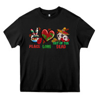 Black Peace Love Day Of The Dead Heavy Core Tee - BundleAndBundleShop
