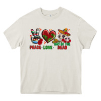 Cream Peace Love Day Of The Dead Heavy Core Tee - BundleAndBundleShop