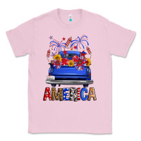Bubblegum Pink Western Fourth Of July America Truck Classic Tee - FaDigitalArtStudio
