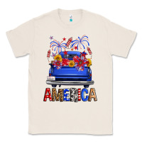 Natural Western Fourth Of July America Truck Classic Tee - FaDigitalArtStudio