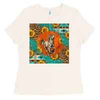 Bone western percheron horse Ladies Tee - LillyAllenDesigns