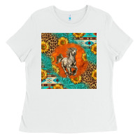 White western percheron horse Ladies Tee - LillyAllenDesigns