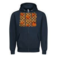 Navy autumn leafe backround Zipper Hoodie - RanaPortraitStore