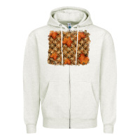 Oatmeal Heather autumn leafe backround Zipper Hoodie - RanaPortraitStore