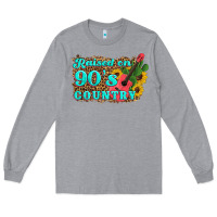Heather Grey raised 90's country guitar cactus sunflower's Long Sleeve Tee - Artiststas