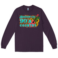 Raised 90's Country Guitar Cactus Sunflower's Long Sleeve Tee | Teevron