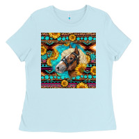 Baby Blue Haflinger Horse Aztec Ladies Tee - LillyAllenDesigns