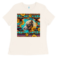 Bone Haflinger Horse Aztec Ladies Tee - LillyAllenDesigns