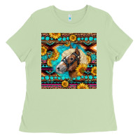 Matcha Haflinger Horse Aztec Ladies Tee - LillyAllenDesigns