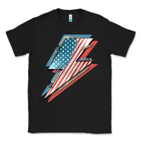 Black American flag lightning bolt 4th of july Classic Tee - FaDigitalArtStudio
