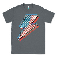 Charcoal Heather American flag lightning bolt 4th of july Classic Tee - FaDigitalArtStudio