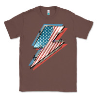 Chestnut American flag lightning bolt 4th of july Classic Tee - FaDigitalArtStudio