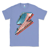 Colony Blue American flag lightning bolt 4th of july Classic Tee - FaDigitalArtStudio