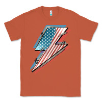 Copper American flag lightning bolt 4th of july Classic Tee - FaDigitalArtStudio