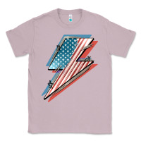 Lilac American flag lightning bolt 4th of july Classic Tee - FaDigitalArtStudio