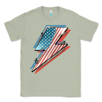 American Flag Lightning Bolt 4th Of July Classic Tee | Teevron