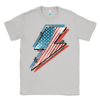 Moon Dust American flag lightning bolt 4th of july Classic Tee - FaDigitalArtStudio
