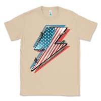 Mushroom American flag lightning bolt 4th of july Classic Tee - FaDigitalArtStudio