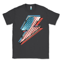 Smoke American flag lightning bolt 4th of july Classic Tee - FaDigitalArtStudio