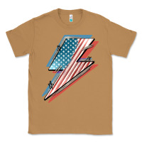 Toasted Coconut American flag lightning bolt 4th of july Classic Tee - FaDigitalArtStudio