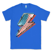 True Royal American flag lightning bolt 4th of july Classic Tee - FaDigitalArtStudio