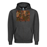 Charcoal Heather glitter leopard fall background Zipper Hoodie - RanaPortraitStore