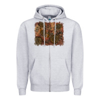 Heather Grey glitter leopard fall background Zipper Hoodie - RanaPortraitStore