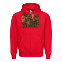 Red glitter leopard fall background Zipper Hoodie - RanaPortraitStore