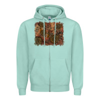 Seafoam glitter leopard fall background Zipper Hoodie - RanaPortraitStore
