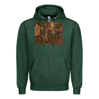 Sports Green glitter leopard fall background Zipper Hoodie - RanaPortraitStore