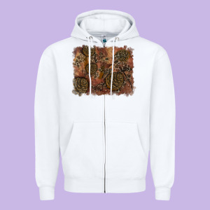 Glitter Leopard Fall Background Zipper Hoodie Designed By Ranaportraitstore