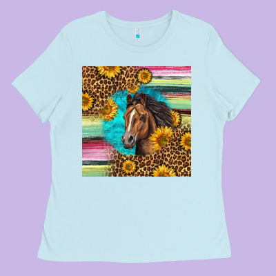 Quarter Horse Aztec Pattern Ladies Tee Designed By Lillyallendesigns