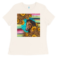 Bone quarter horse aztec pattern Ladies Tee - LillyAllenDesigns