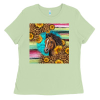 Matcha quarter horse aztec pattern Ladies Tee - LillyAllenDesigns