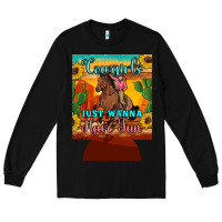 Black cowgirls just wanna have fun 12 oz can cooler (regular) Long Sleeve Tee - Artiststas